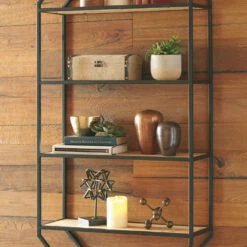 Ashley Furniture Elea - Black/natural - Wall Shelf Accessories