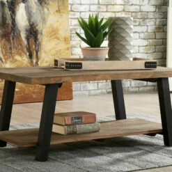 Cheapest 🛒 Ashley Furniture Chanzen - Brown/black - Rectangular Cocktail Table Tables 🧨 9 Ashley Furniture Chanzen - Brown/black - Rectangular Cocktail Table Tables
