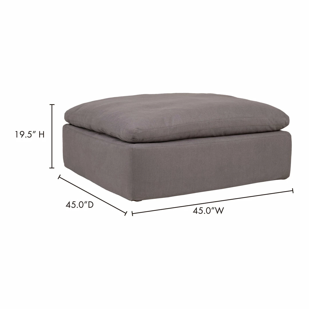Best Pirce 👏 Moe's Home Collection Clay Ottoman Livesmart Fabric Light Grey 😀 6 Moe's Home Collection Clay Ottoman Livesmart Fabric Light Grey