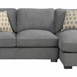 Emerald Home Sectionals Repose RSF Chaise Sectional, Storm Gray