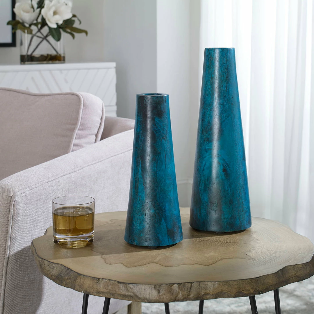 Cheapest ⌛ Uttermost Mambo Blue Vases, S/2 Table Decor ❤️ 4 Uttermost Mambo Blue Vases, S/2 Table Decor