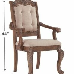 Signature Design By Ashley® Charmond - Ultimate Best In Class Rectangular Dining Room Extension Table, 4 Upholstered Side Chairs, 2 Upholstered Arm Chairs