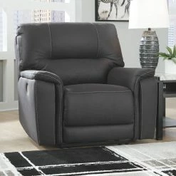 Ashley Furniture Henefer - Midnight - Pwr Recliner/adj Headrest Reclining Furniture