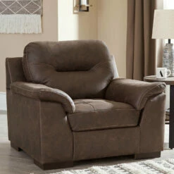 Signature Design By Ashley® Maderla - Walnut - Chair, Ottoman