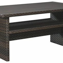 Ashley Furniture Easy - Dark Brown/beige - Rect Multi-use Table