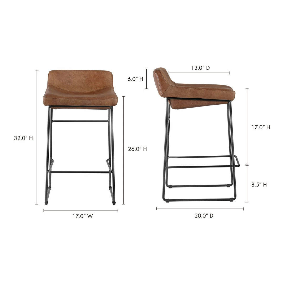 Discount ๐ Moe's Home Collection Stools Starlet Counter Stool Open Road Brown Leather-m2 โ 8 Moe's Home Collection Stools Starlet Counter Stool Open Road Brown Leather-m2