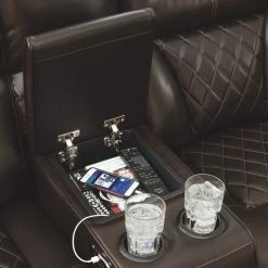 Signature Design By Ashley® Warnerton - Chocolate - Left Arm Facing Power Loveseat 3 Pc Sectional