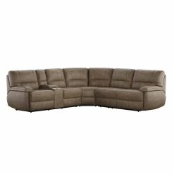 Emerald Home Aurora Power Reclining Sectional Brown Sectionals