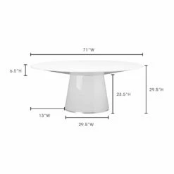 Moe's Home Collection Tables Otago Oval Dining Table White