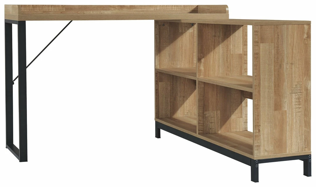 Best deal ❤️ Ashley Furniture Gerdanet - Light Brown/black - L-desk 💯 4 Ashley Furniture Gerdanet - Light Brown/black - L-desk