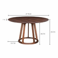 New 🎁 Moe's Home Collection Aldo Round Dining Table Walnut Tables 🌟 7 Moe's Home Collection Aldo Round Dining Table Walnut Tables