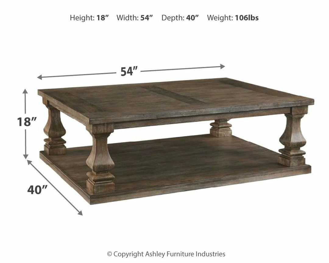 Cheapest ✔️ Ashley Furniture Johnelle - Gray - Rectangular Cocktail Table ✨ 6 Ashley Furniture Johnelle - Gray - Rectangular Cocktail Table