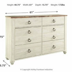 Discount ๐ Ashley Furniture Willowton - Attractive - ๐ Dresser, Mirror ๐ Dressers โญ 22 Ashley Furniture Willowton - Attractive - Dresser, Mirror Dressers