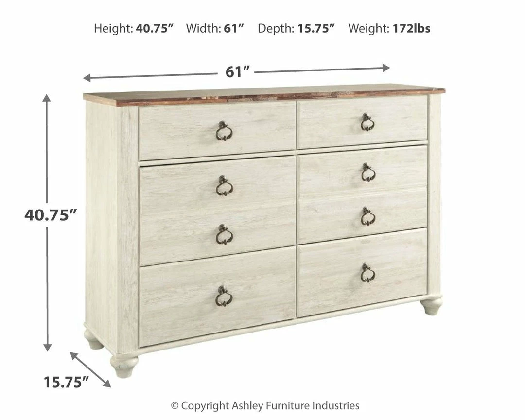 Discount ๐ Ashley Furniture Willowton - Attractive - ๐ Dresser, Mirror ๐ Dressers โญ 9 Ashley Furniture Willowton - Attractive - Dresser, Mirror Dressers