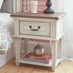 Ashley Furniture Nightstands Realyn - Chipped White - One Drawer Night Stand