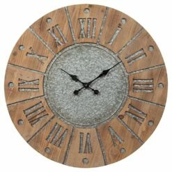 Ashley Furniture Accessories Payson - Antique Gray/natural - Wall Clock
