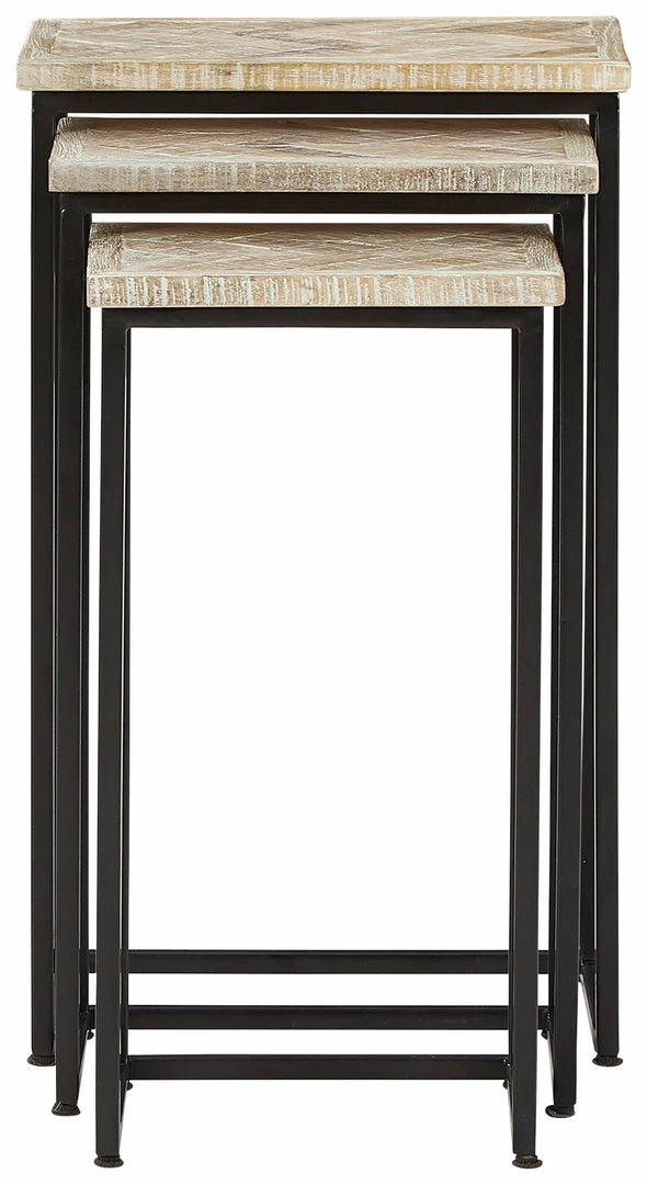 Outlet ✔️ Ashley Furniture Tables Cainthorne - Distressed White/black - Accent Table (3/cn) 🎁 10 Ashley Furniture Tables Cainthorne - Distressed White/black - Accent Table (3/cn)