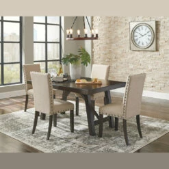 Signature Design By Ashley® Rokane - Ultimate Best In Class Rectangular Dining Room Extension Table, 4 Upholstered Side Chairs
