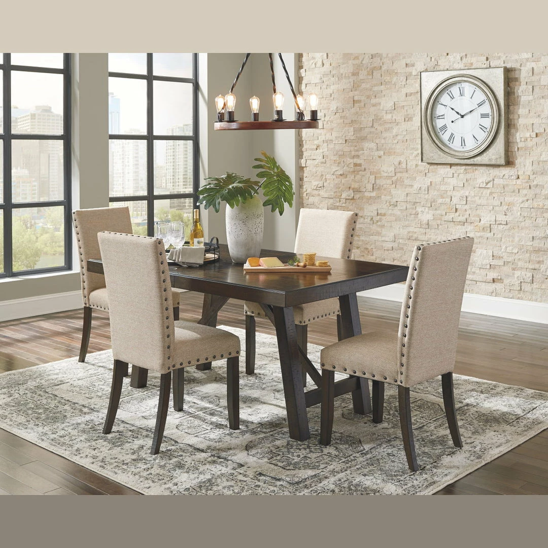 Top 10 ⭐ Signature Design By Ashley® Rokane - Ultimate Best In Class Rectangular Dining Room Extension Table, 4 Upholstered Side Chairs 👏 3 Signature Design By Ashley® Rokane - Ultimate Best In Class Rectangular Dining Room Extension Table, 4 Upholstered Side Chairs