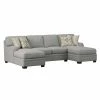 Emerald Home Analiese U-shaped Sectional Linen Gray Sectional Pieces