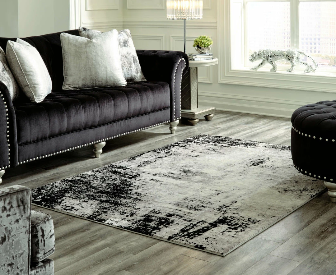 Outlet ๐ Ashley Furniture Zekeman - Black/cream/gray - Medium Rug Accessories ๐ 6 Ashley Furniture Zekeman - Black/cream/gray - Medium Rug Accessories