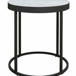 Promo 😀 Signature Design By Ashley® Windron - Black/white - Round End Table Tables 🛒 9 Signature Design By Ashley® Windron - Black/white - Round End Table Tables