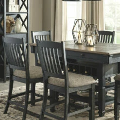 Ashley Furniture Tyler Creek - Black/Grayish Ultimate Best In Class Upholstered Barstool (2/CN)