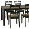 Ashley Furniture Froshburg - Black - Dining Room Table Set (7/cn) Dining Room Sets
