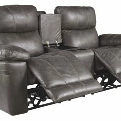 Ashley Furniture Reclining Furniture Erlangen - Midnight - Pwr Rec Loveseat/con/adj Hdrst