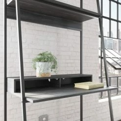 Ashley Furniture Yarlow - Black - Home Office Desk And Shelf