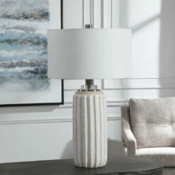 Accessories Uttermost Azariah White Crackle Table Lamp