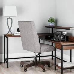 Signature Design By Ashley® Home Office Sets Camiburg - Warm Ultimate Best In Class L-Desk With Storage, Bookcase, Swivel Desk Chair