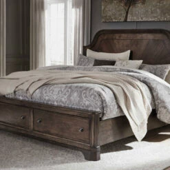 Signature Design By Ashley® Bedroom Sets Adinton - Brown - 8 Pc. - Dresser, Mirror, Chest, Queen Panel Bed With 2 Storage Drawers & 2 Nightstands
