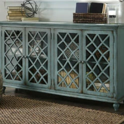 Ashley Furniture Cabinets Mirimyn - Antique Teal - Accent Cabinet - Vintage Finish