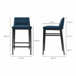 Moe's Home Collection Stools Baron Counter Stool Blue
