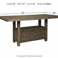 Discount 💯 Ashley Furniture Tables Wyndahl - Rustic Brown - Rect Counter Table W/storage 🎉 19 Ashley Furniture Tables Wyndahl - Rustic Brown - Rect Counter Table W/storage