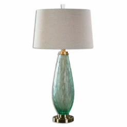 Accessories Uttermost Lenado Sea Green Glass Table Lamp