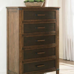 Benchcraft® Wyattfield - Two-tone - Dresser, Mirror, Panel Bed With 2 Storage Drawers Bedroom Sets