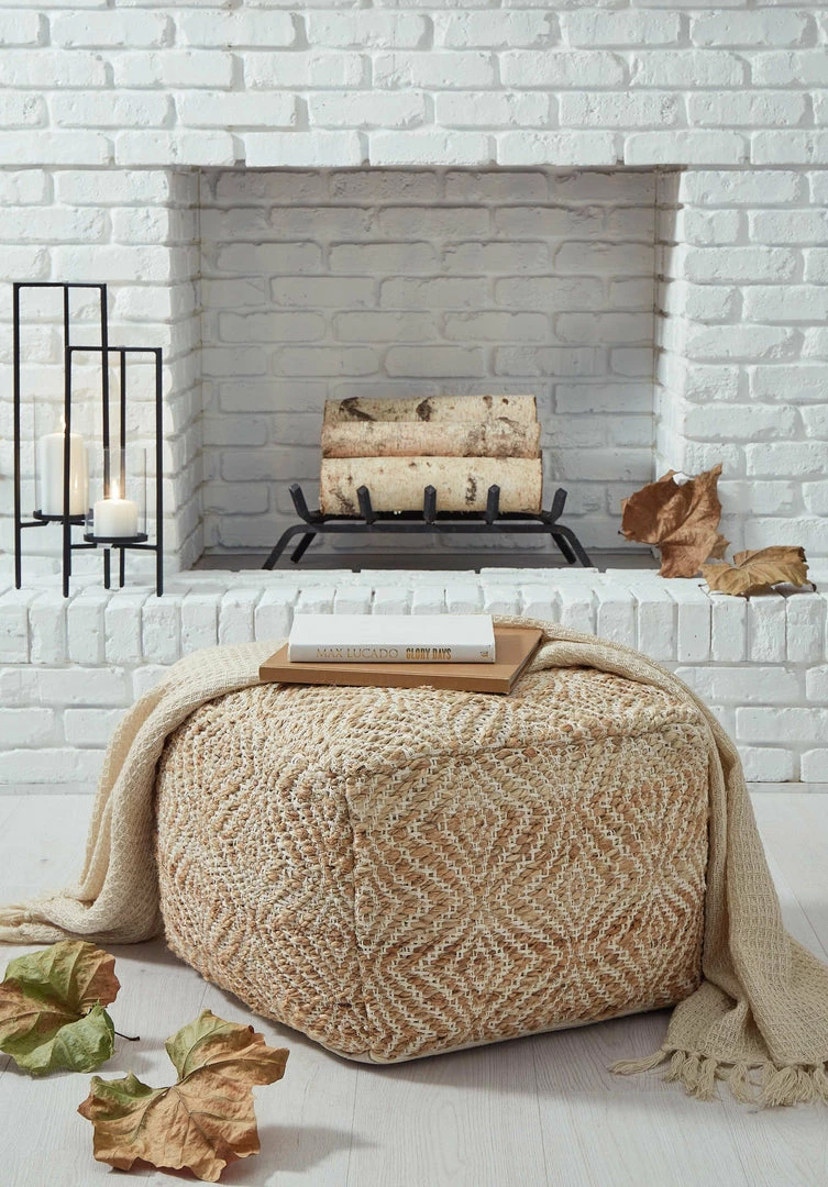 Outlet ๐ Ashley Furniture Accessories Madan - Ivory/natural - Pouf ๐ 6 Ashley Furniture Accessories Madan - Ivory/natural - Pouf