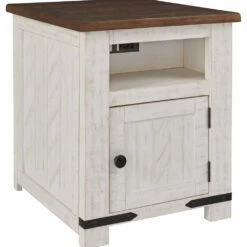 Ashley Furniture Tables Wystfield - White/brown - Rectangular End Table - 1-door
