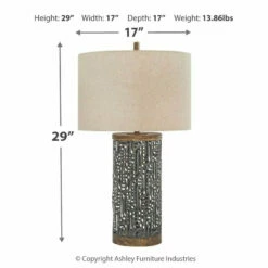 Ashley Furniture Dayo - Gray/gold Finish - Metal Table Lamp (1/cn)