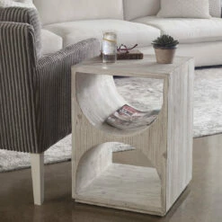 Tables Uttermost Hans White Side Table