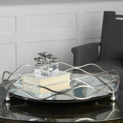 Table Decor Uttermost Rachele Mirrored Silver Tray