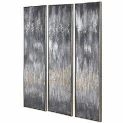 Accessories Uttermost Gray Showers Hand Painted Canvases, Set/3