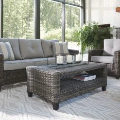 Ashley Furniture Cloverbrooke - Gray - Sofa/chairs/table Set (4/cn) Outdoor Sets