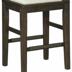 Ashley Furniture Hallishaw - Dark Brown - Upholstered Stool (1/cn) Stools