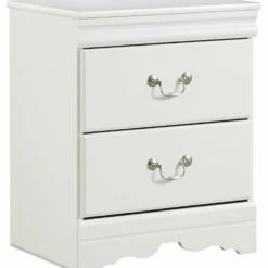 Ashley Furniture Anarasia - White - Two Drawer Night Stand Nightstands
