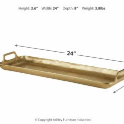 Ashley Furniture Table Decor Posy - Gold Finish - Tray