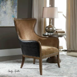 Chairs Uttermost Snowden Tan Wing Chair