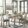 Signature Design By Ashley® Aldwin - Gray - Rectangular Dining Room Table, 4 Upholstered Side Chairs